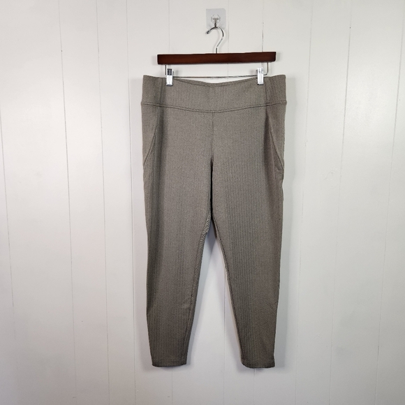 Athleta Delancey Herringbone Tight Light Asphalt Size XL Beige Leggings Active - Picture 5 of 12
